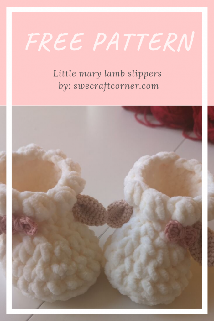 Crochet lamb slippers – baby booties – FREE pattern | Swecraftcorner