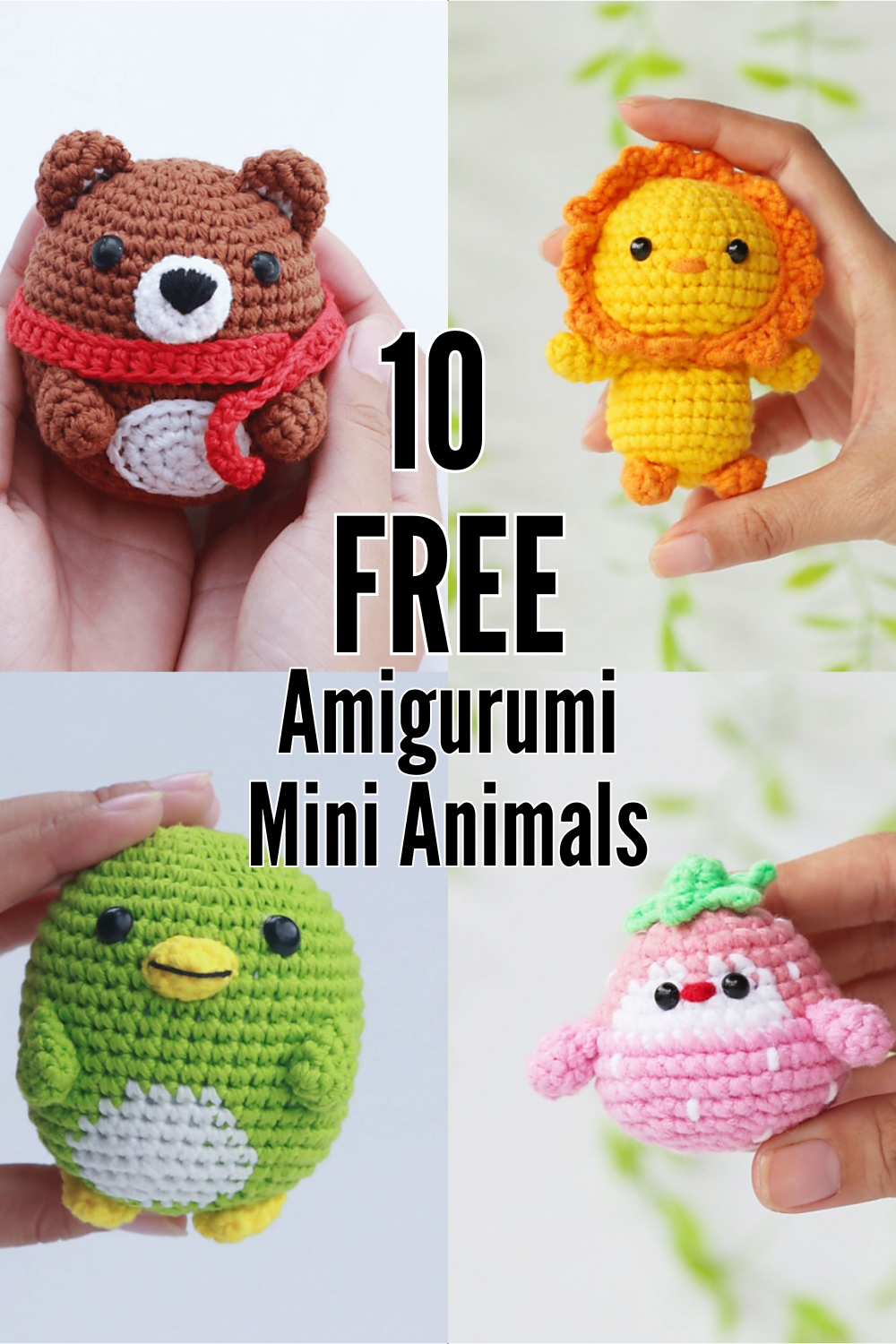 10 Supercute Mini Animals Amigurumi FREE Crochet Patterns! | Swecraftcorner